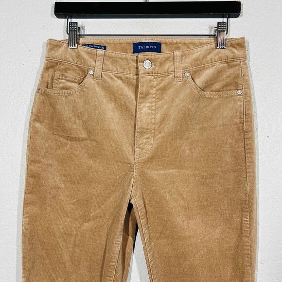 Talbots High Waist Straight Corduroy Pants Pant Trouser Camel Tan - 6P - Picture 2 of 5